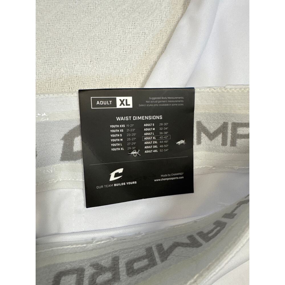 Champro Adult XL White Knicker Baseball Pants NWT 40-42 Waist - Picture 9 of 14